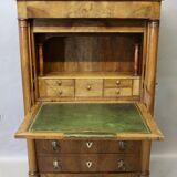 Empire secretary desk in walnut with black marble top