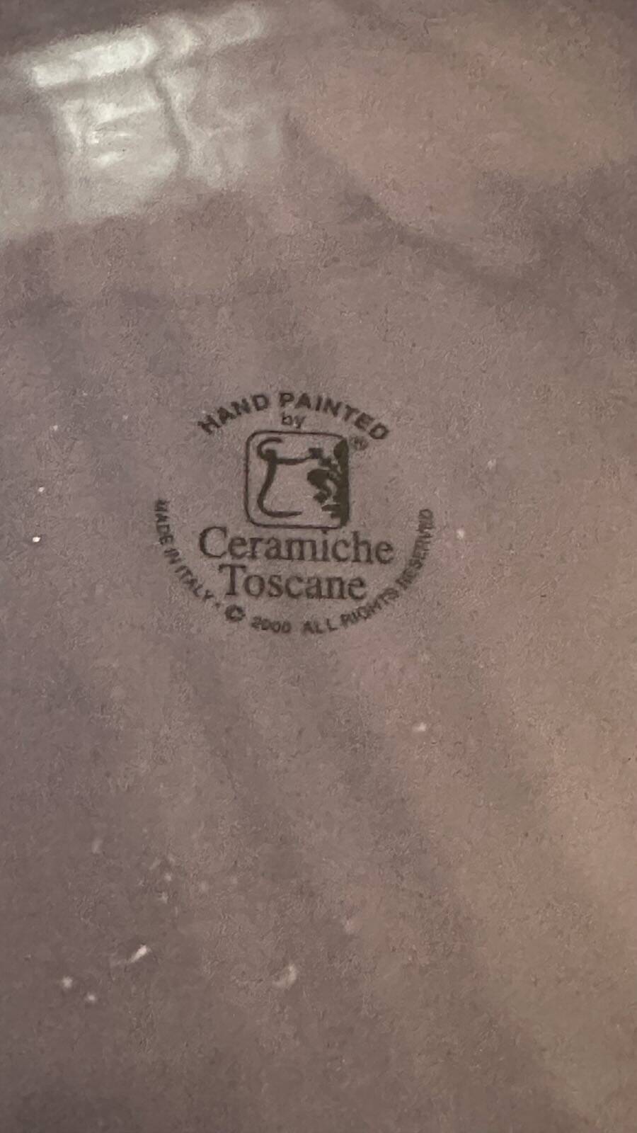 Large ceramic serving platter. Hand-painted ceramics from Tuscany.