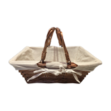 Dressed wicker baskets with two handles