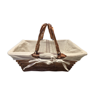 Dressed wicker baskets with two handles