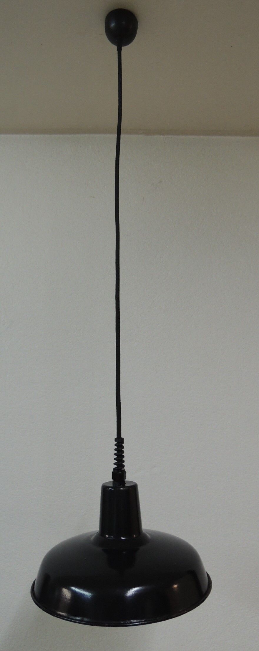 Black enamelled hanging lamp