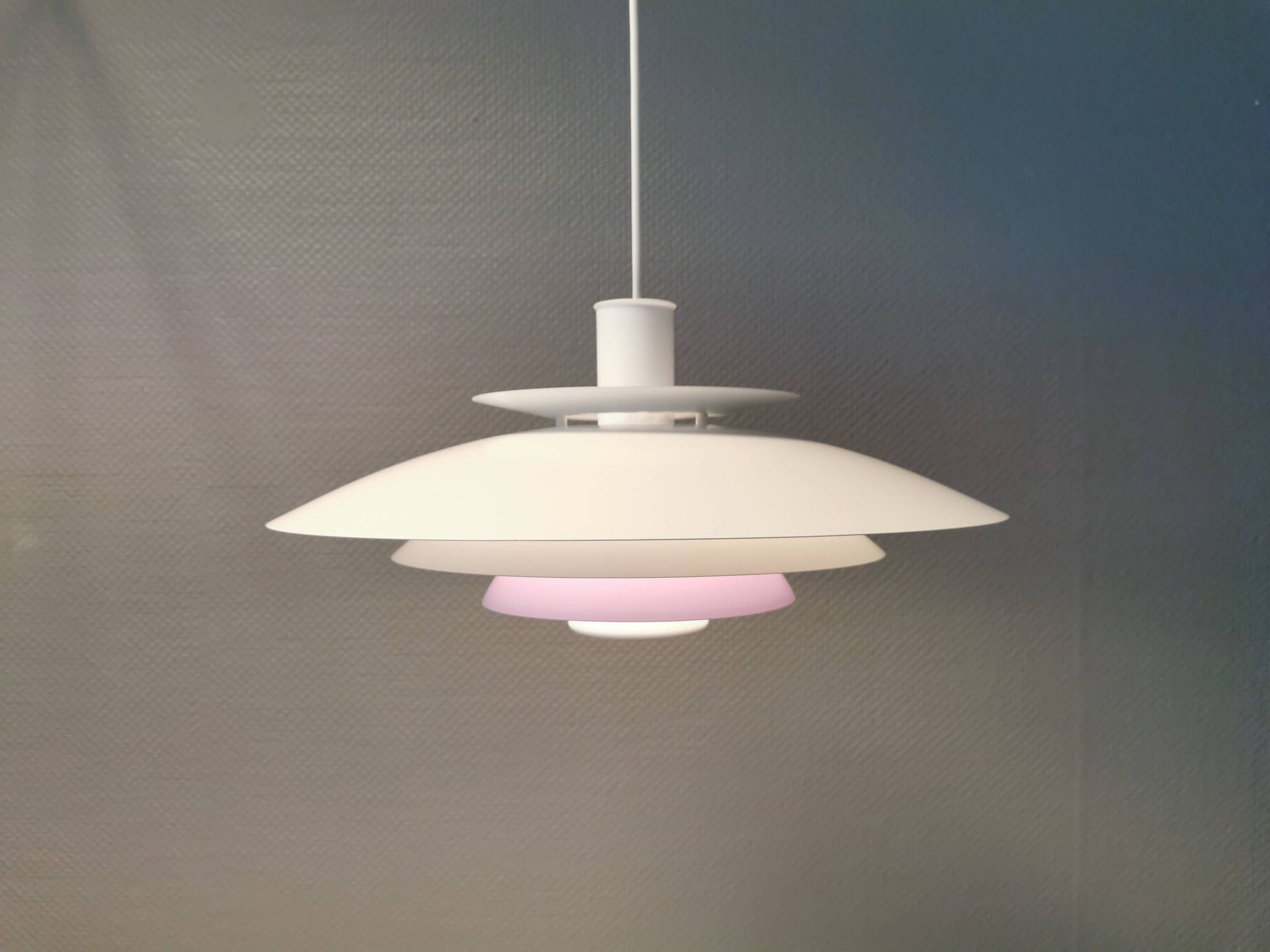 Large hanging lamp by Danish Form-Light 1980s. Multiple layers of shades.