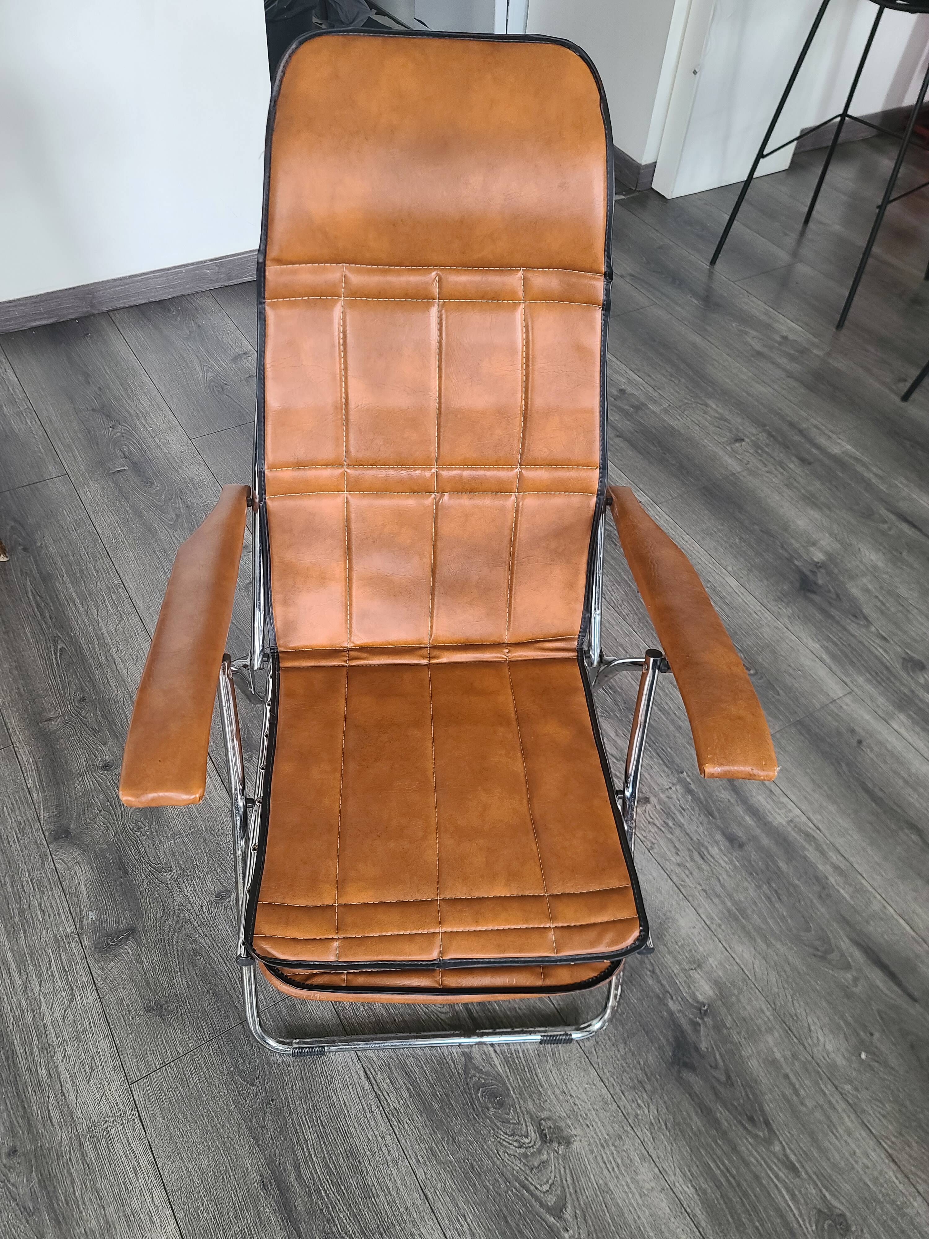 Maule Marga folding armchair, vintage Italian design, 70s