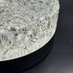 Vintage glacier glass Brutalist round ceiling light.