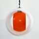 Suspension "Eclisse" en verre de Murano blanc et orange du milieu du siècle, par Carlo Nason pour Mazzega, Ita
