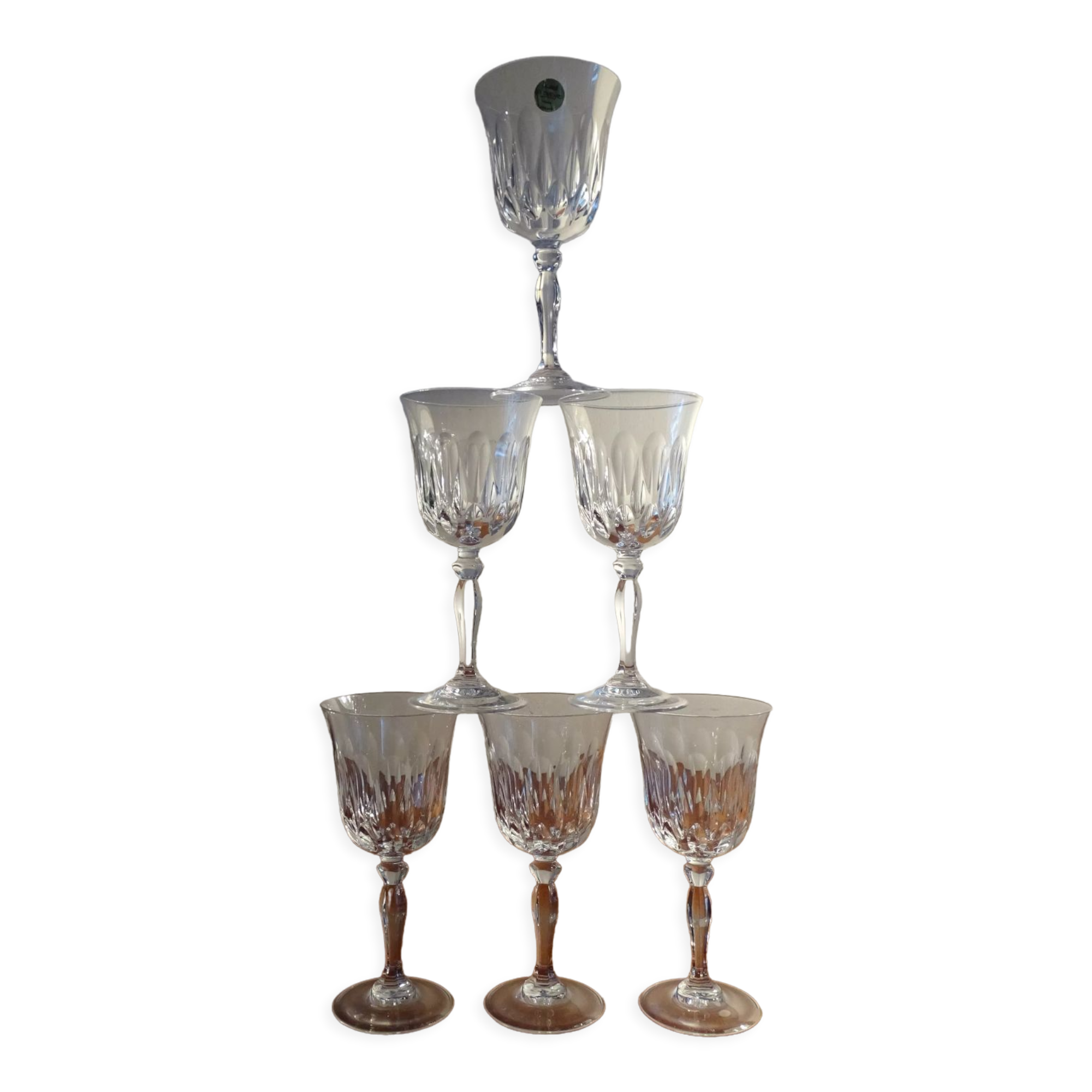 6 verres vin rouge Cristal d'Arques JG Durand Villiers 11,5 cl taille Beaulieu