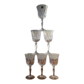 6 glasses red wine Cristal d'Arques JG Durand Villiers 11,5 cl size Beaulieu
