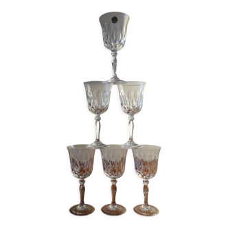 6 glasses red wine Cristal d'Arques JG Durand Villiers 11,5 cl size Beaulieu
