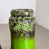 Set of Four 1970s Pottery Fat Lava "multicolor" Vases Made by Scheurich, Germany