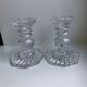 Pair of molded glass candle holders 50-60s