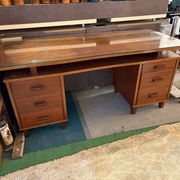 Scandinavian desk with a glass top
