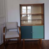Display cabinet, restored Scandinavian-style teak bookcase, 1950s