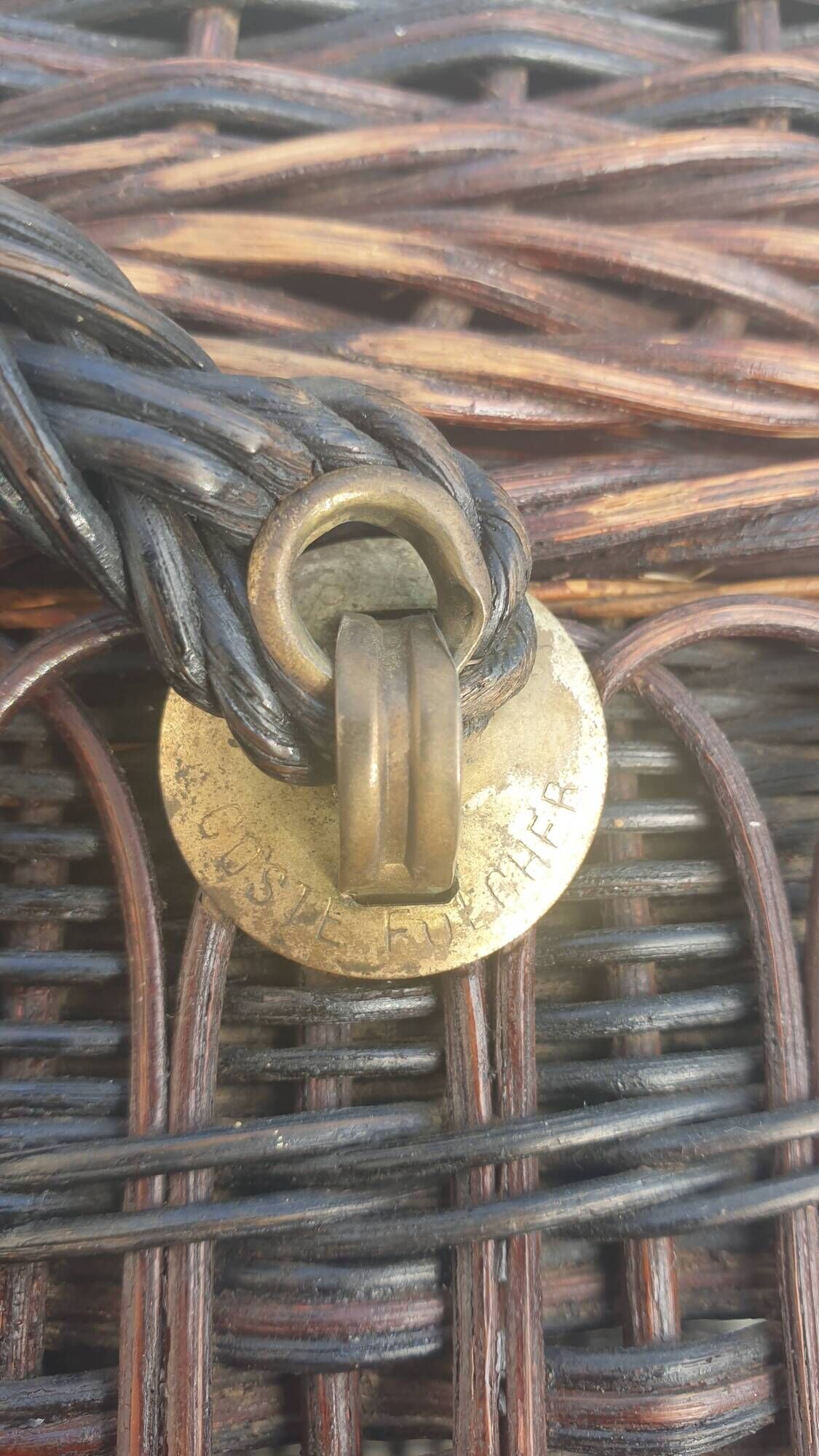 Old blackened Bressan wicker basket