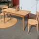 Antique vintage bistro table in solid raw wood for 6 people