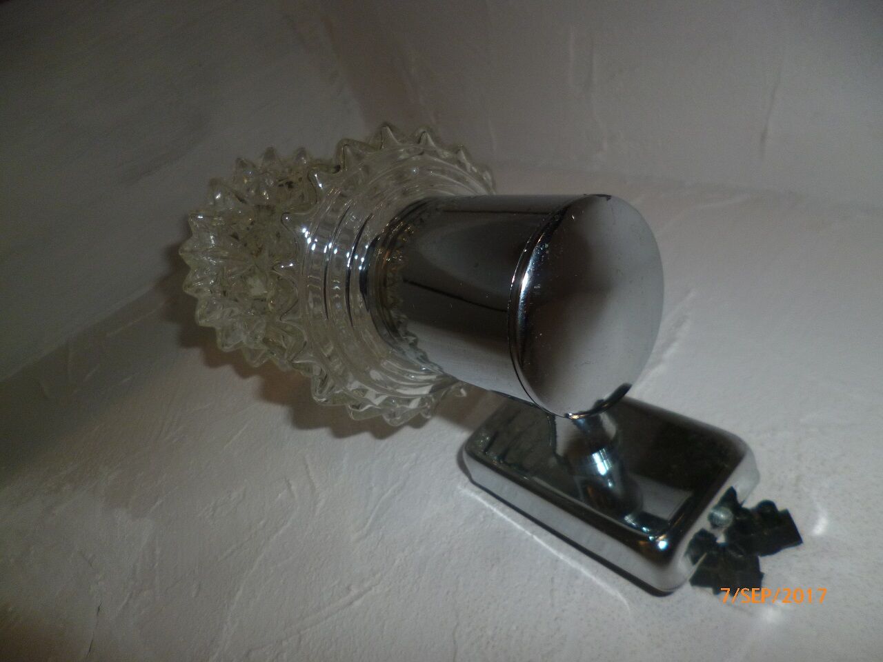 Pair of sconces glass chrome of the years 60/70