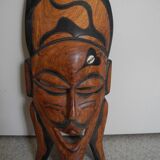 Pair of African wooden masks, vintage decoration, wooden African masks, 70s/80s