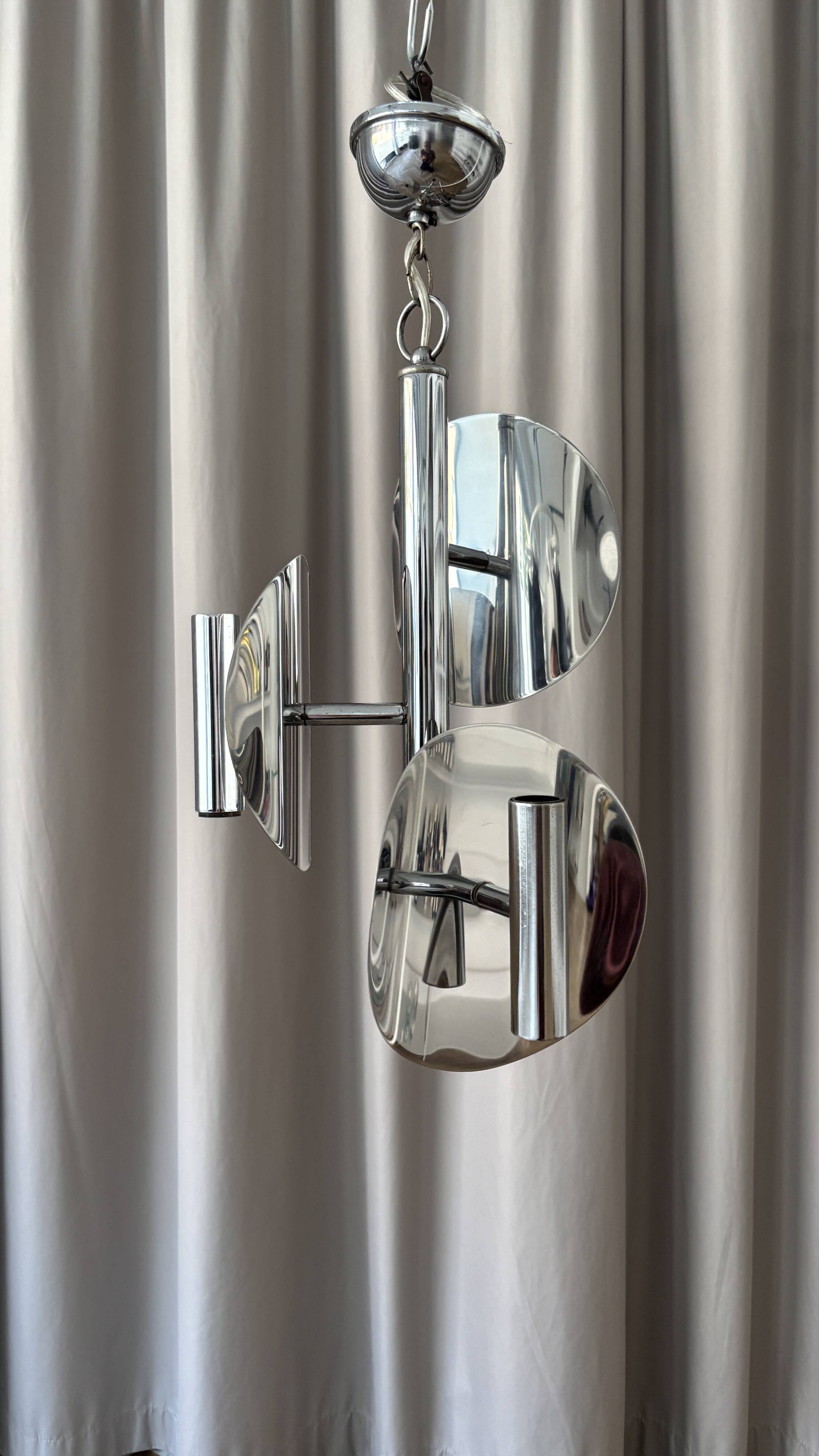 1970s Space Age chrome chandelier – 3 lights