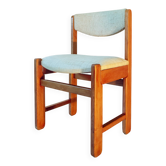Chaise en orme et laine, année 80