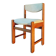 Chair in elm and wool, 1980s.