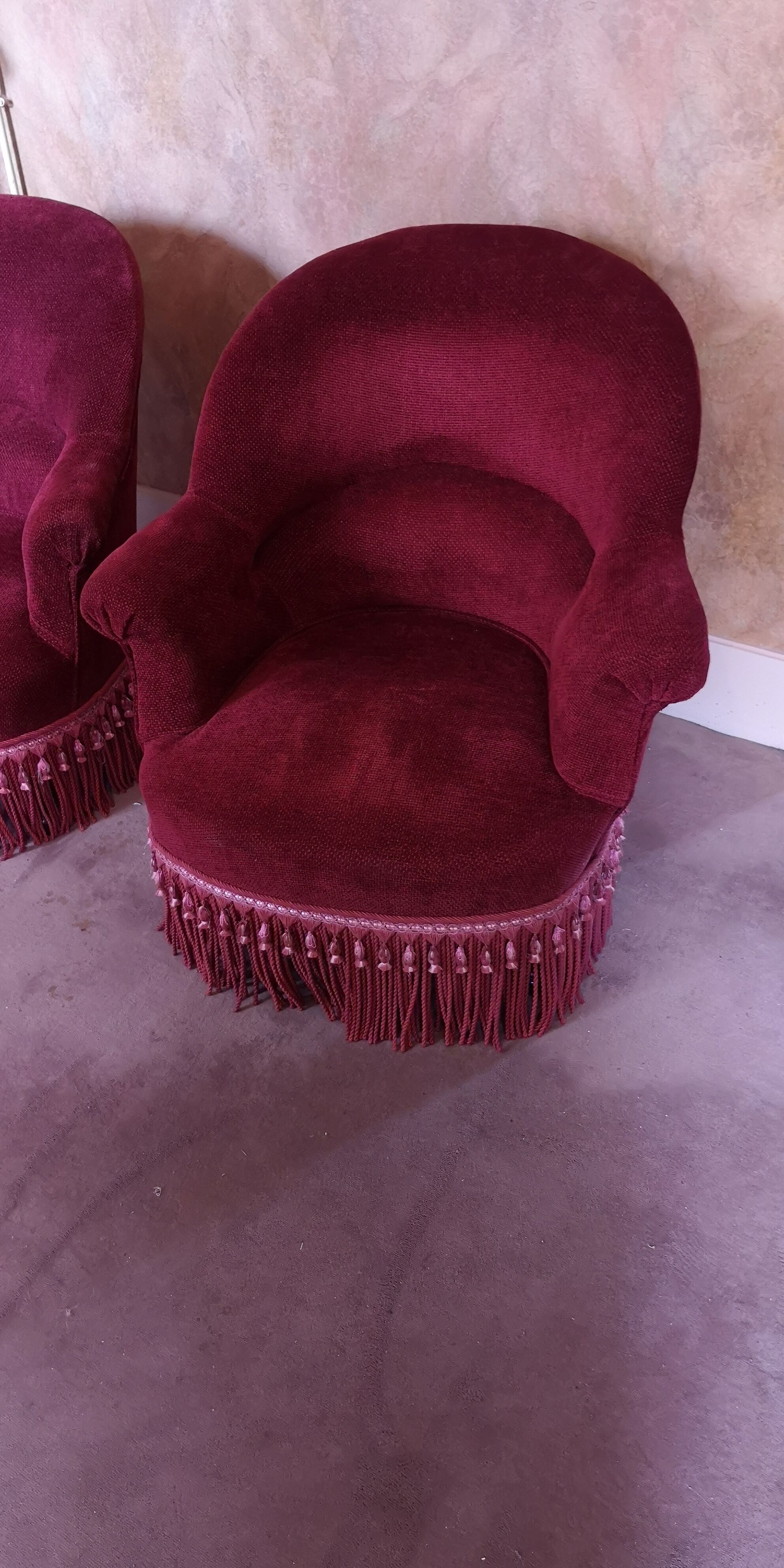 Pair of toad armchairs