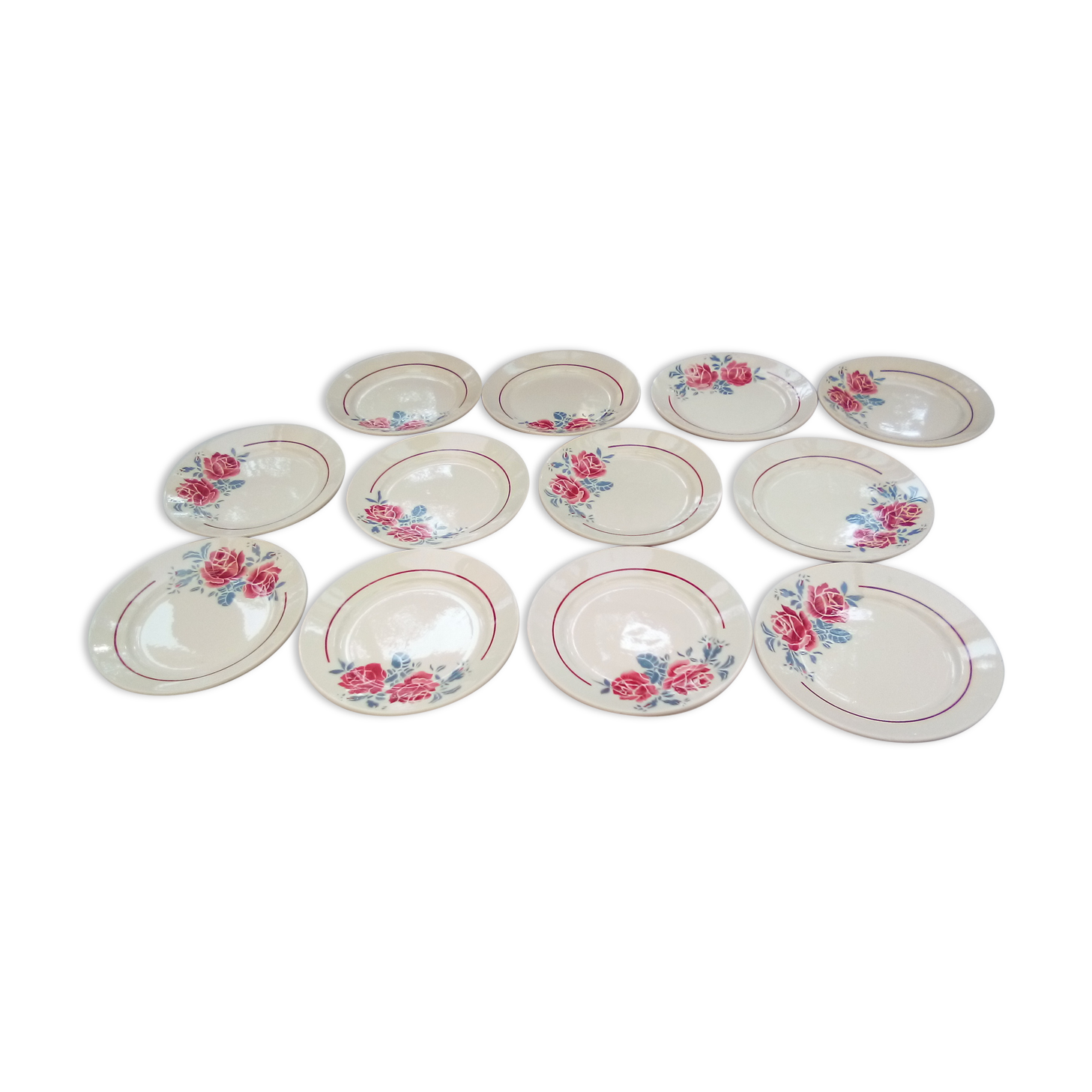 12 old Badonviller plates