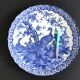 Plat porcelaine japonaise oiseaux bleus