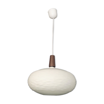 Scandinavian suspension, teak and opaline, 60