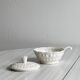 Petit sucrier ou boîte à condiments, porcelaine blanche Boch