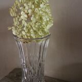 Medium vase structured chiseled transparent glass