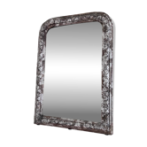 Miroir en bois doré argenté Louis Philippe français antique – fin du 19e siècle