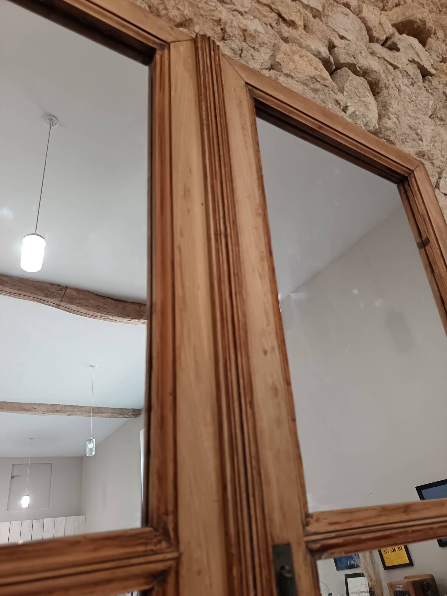 ANTIQUE MIRROR WINDOW