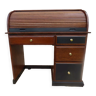 Bureau chic de style Américain à cylindre 4 tiroirs et boutons laiton