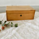 Small wooden storage chest box with keyless lid