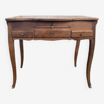 French dressing table, solid wood, 18th century, Louis XV style