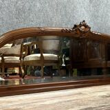 Very large Louis XVI style half-moon mirror in mahogany