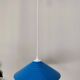 Blue lacquered metal suspension in a 70s/80s style.