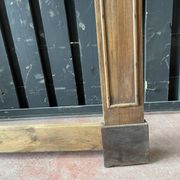 Front or frame or facade of fireplace of the nineteenth century in walnut wood carved by hand.