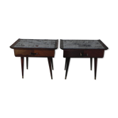 2 vintage bedside tables