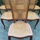 Vintage regency cherry chairs with canned backrests and seats