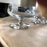 Lot champagne glasses and digestive glasses