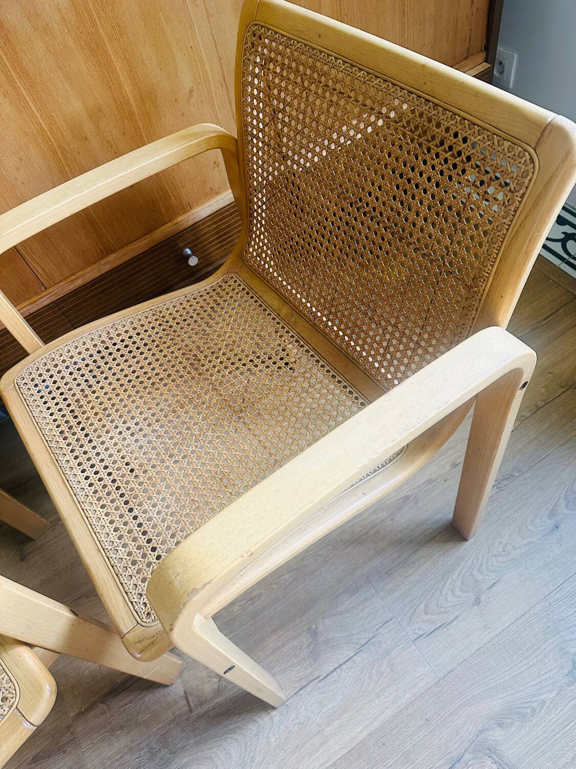 Chaises Olivo Pietro 70' cannage et bois