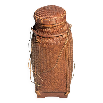 Traditional Balinese large basket with cords H70 D26
