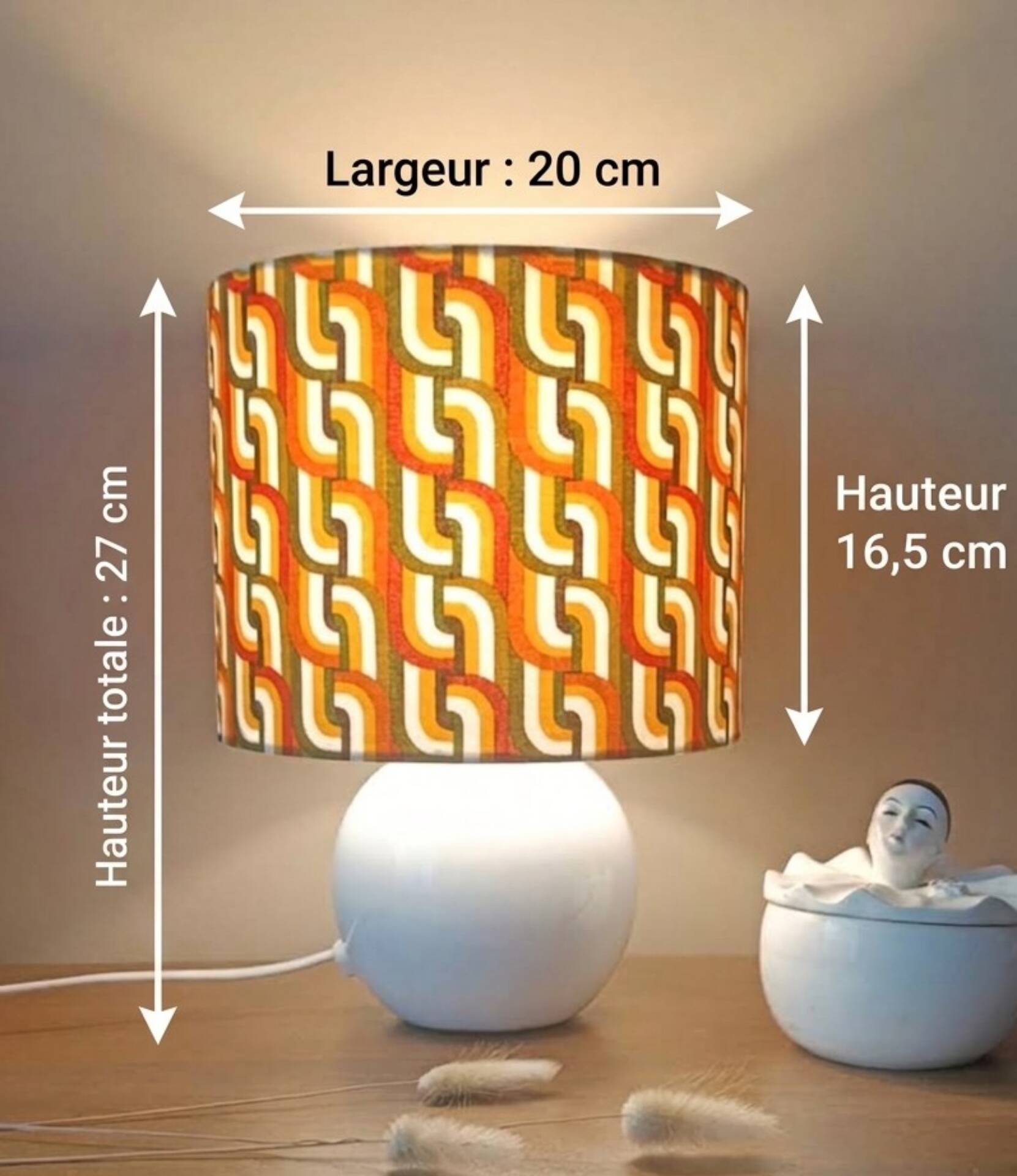 Seventies spirit lamp | psychedelic green/orange lampshade