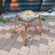 Square stool industrial workshop metal and wood tube