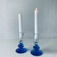 Pair of glass candle holders