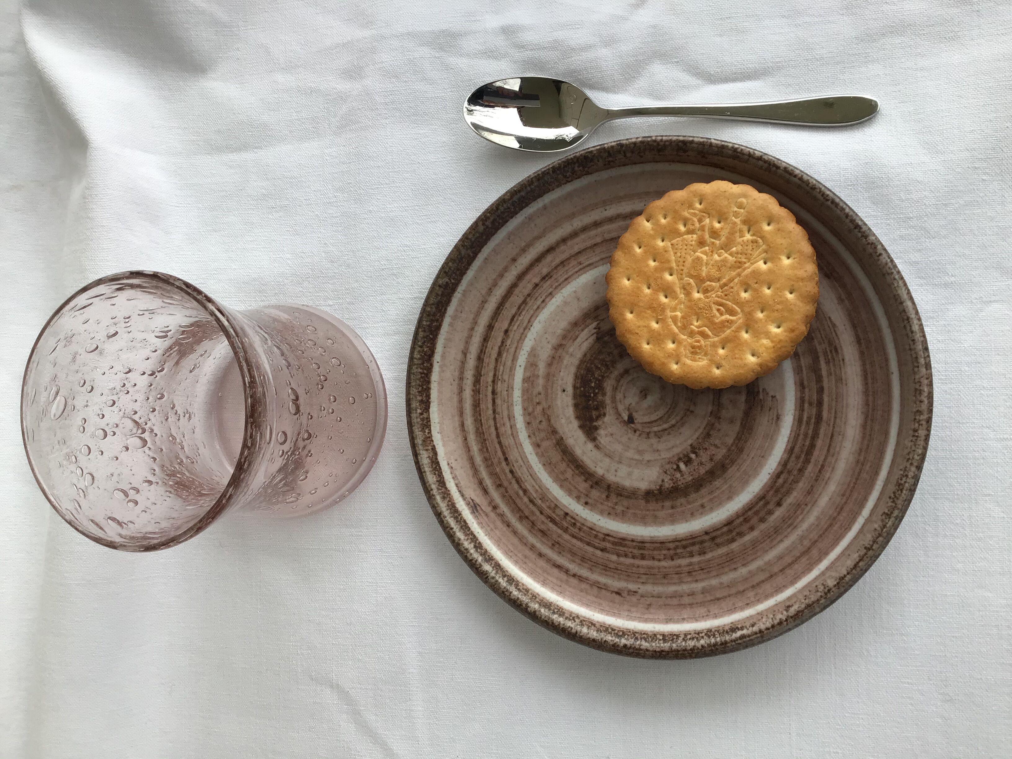 7 plates dessert handmade pink brown sandstone