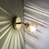 Vintage amber glass globe wall light