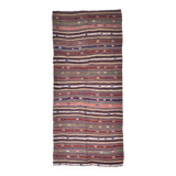 5x11 Red Blue Vintage Kilim Rug 149x326Cm