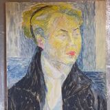 Tableau portrait sur toile d'une Dame slave 61 X 50 cm