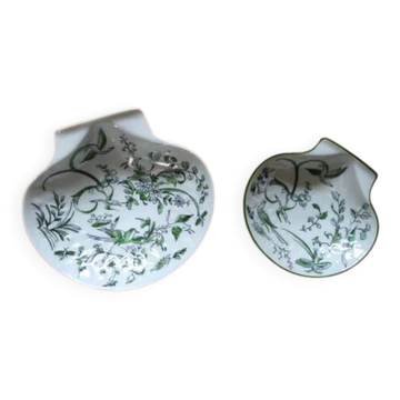 LIMOGES " Parsifal " 2 vides poches forme coquille décor oiseaux Bernardaud &Cie